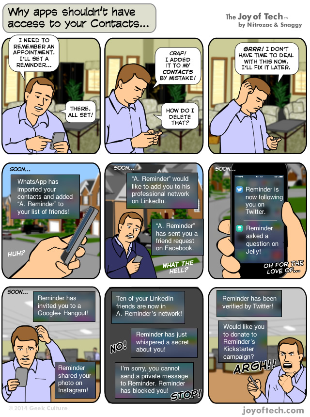 Why apps shouldn't have access to your Contacts