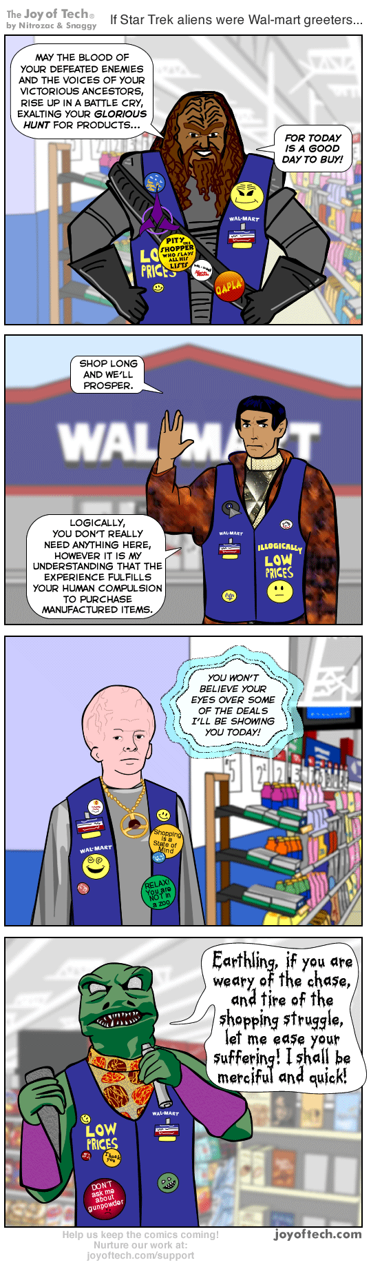 If Star Trek aliens were Wal-mart greeters!